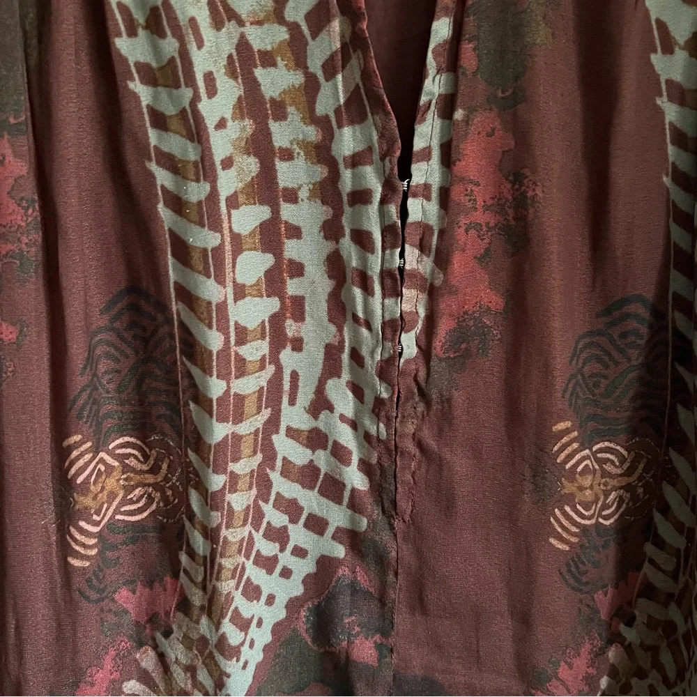 Free People Out of the Woods Maxi Dress in Scarlet Combo Size XS Bohemian Autumn - Picture 6 of 8